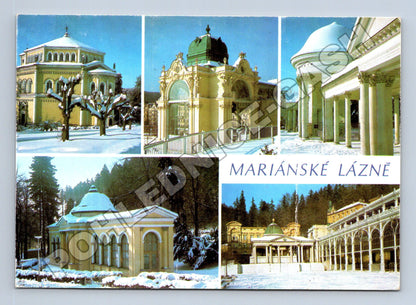 Pohlednice Mariánské Lázně zimní motiv 1989 (M36305)