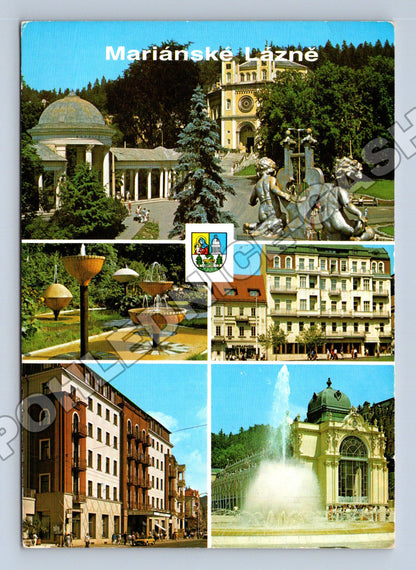 Pohlednice Mariánské Lázně koláž 1989 (M36308)