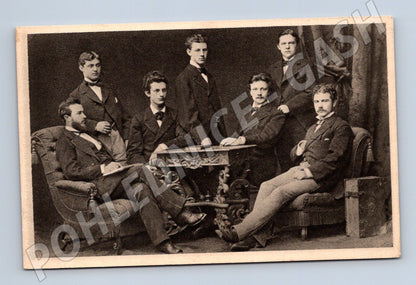 Pohlednice Masaryk Lipsko studenti 1874 (M3631)