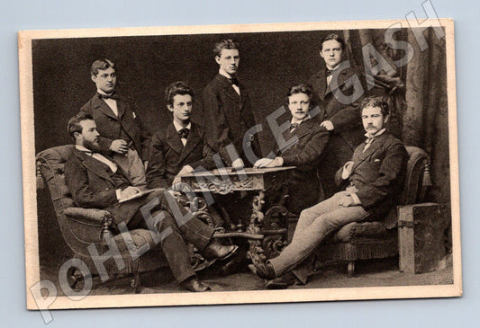 Pohlednice Masaryk Lipsko studenti 1874 (M3631)