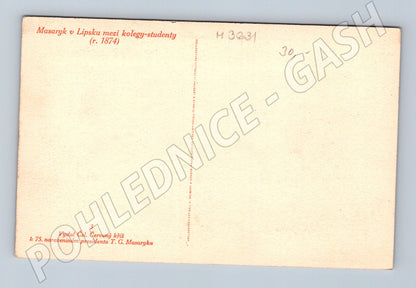 Pohlednice Masaryk Lipsko studenti 1874 (M3631)