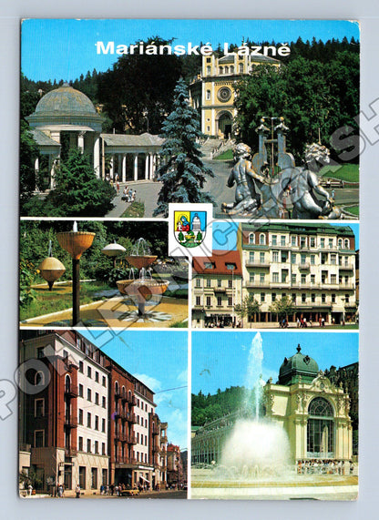 Pohlednice Mariánské Lázně koláž 1989 (M36311)