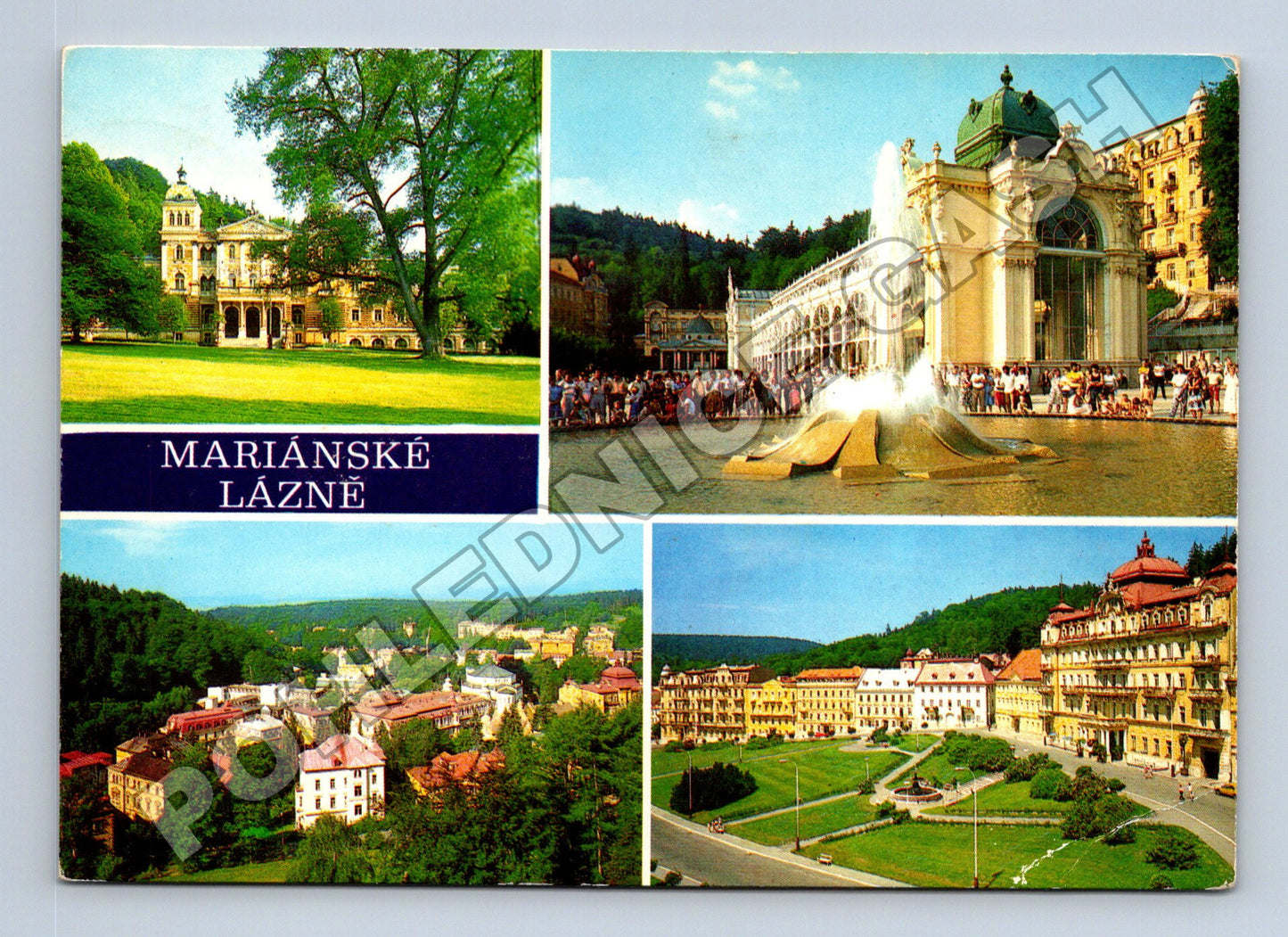 Pohlednice Mariánské Lázně kolonáda a panorama 1989 (M36312)
