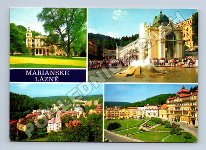 Pohlednice Mariánské Lázně kolonáda a panorama 1989 (M36312)