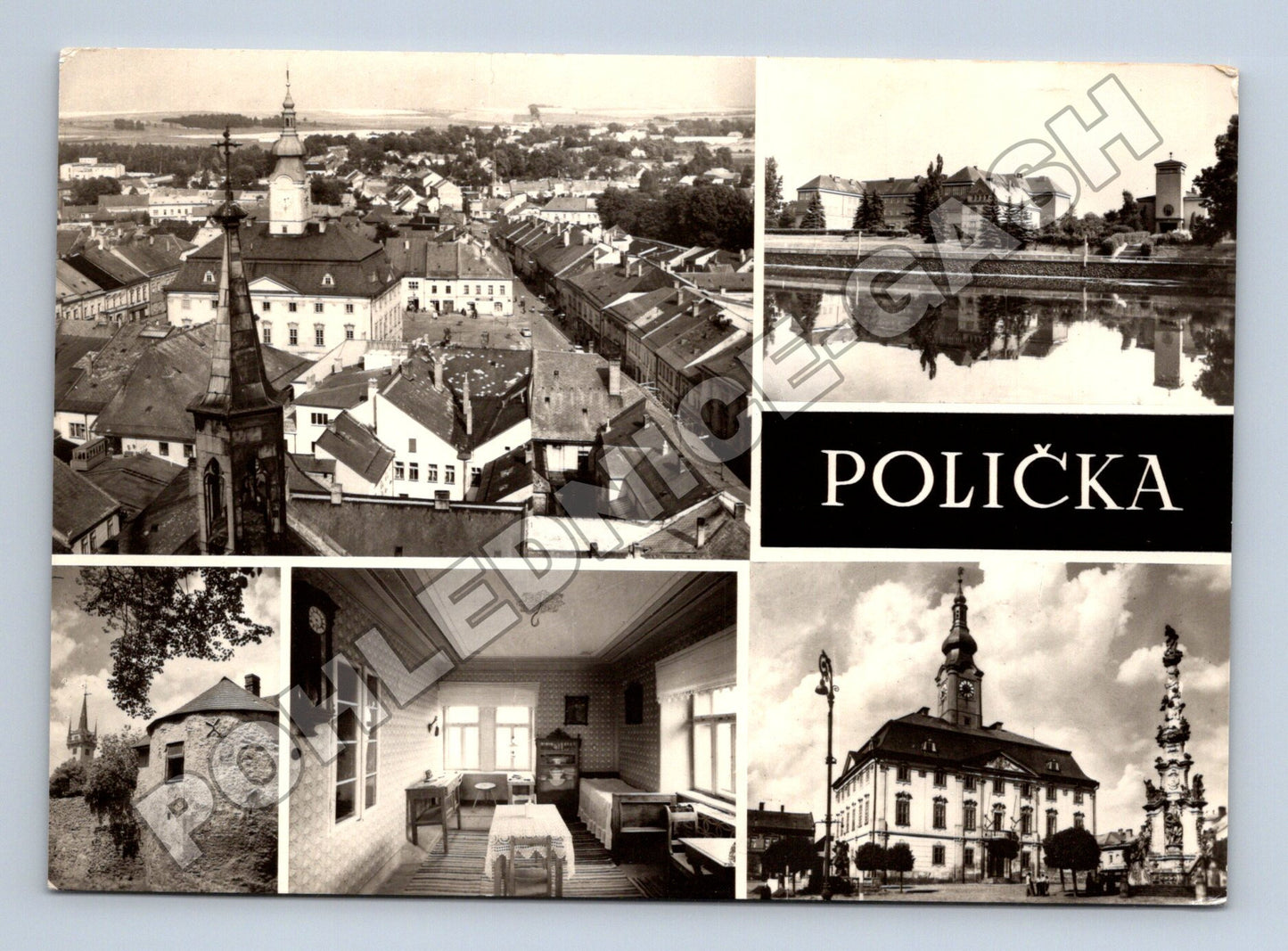 Pohlednice Polička různé pohledy 1975 (M36318)