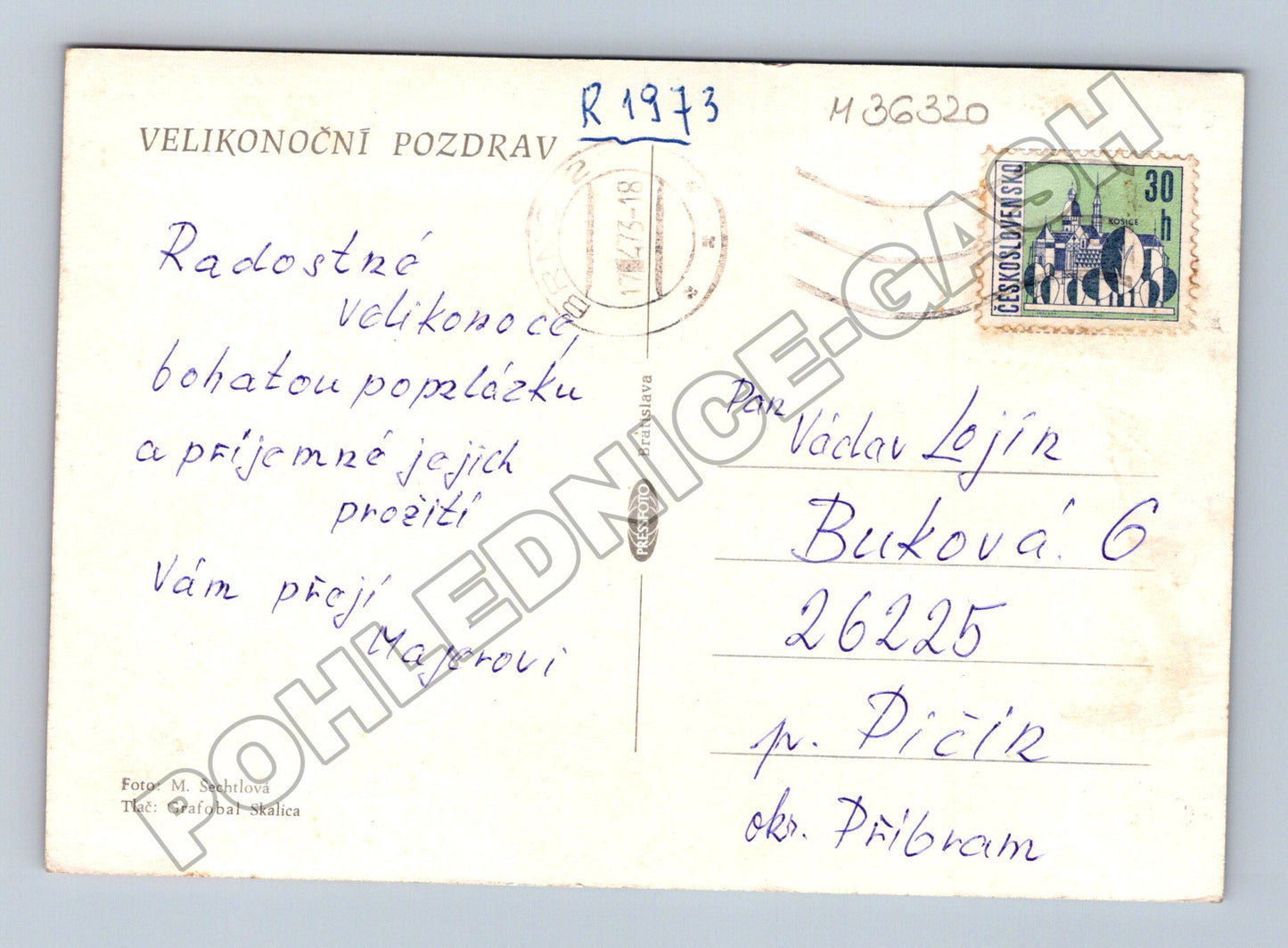 Pohlednice Velikonoční dekorace kukuřice 1973 (M36320)