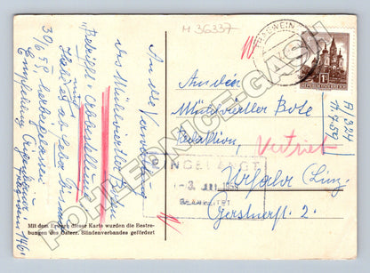 Pohlednice Rakousko kresba stromy krajina 1957 (M36337)