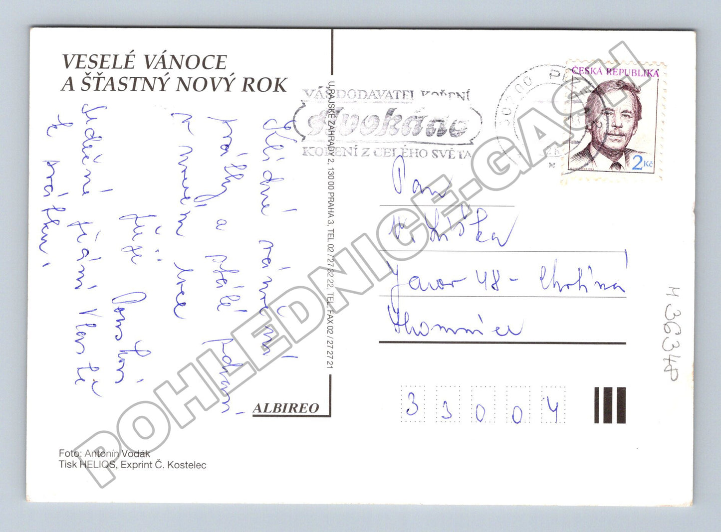 Pohlednice Vánoční chaloupka sníh 197x (M36348)
