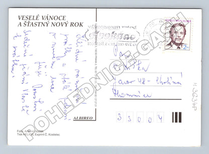 Pohlednice Vánoční chaloupka sníh 197x (M36348)
