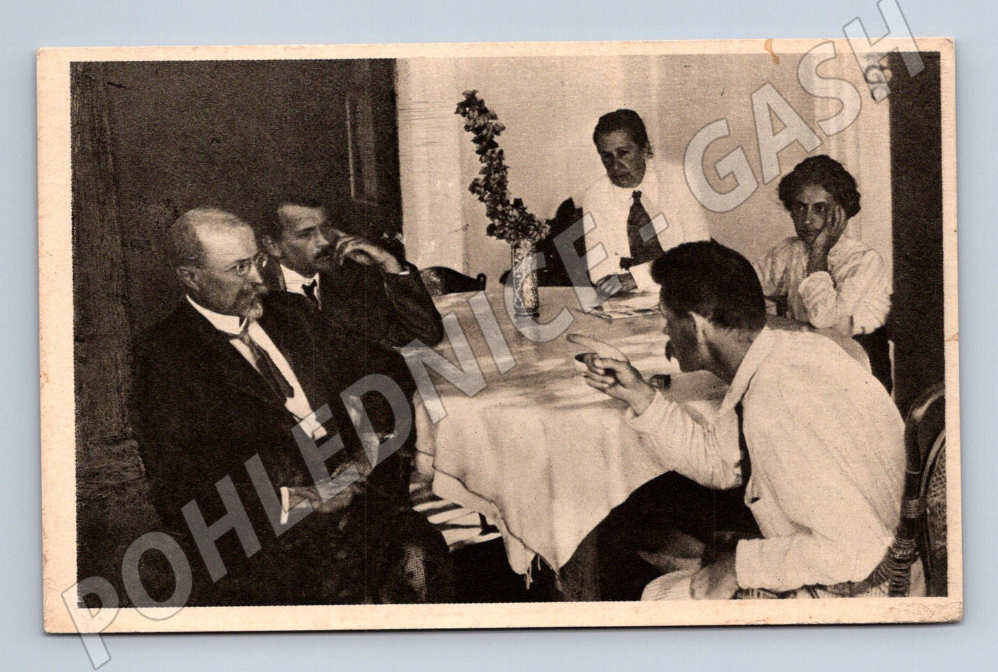 Pohlednice Masaryk a Gorkij Capri 1912 (M3635)