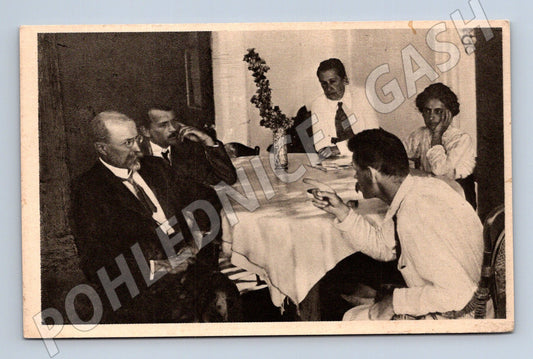 Pohlednice Masaryk a Gorkij Capri 1912 (M3635)