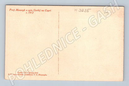 Pohlednice Masaryk a Gorkij Capri 1912 (M3635)