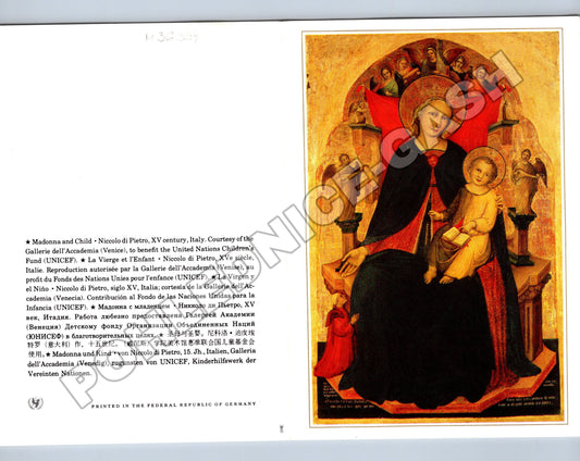 Pohlednice Itálie Madonna a dítě 1986 (M36354)