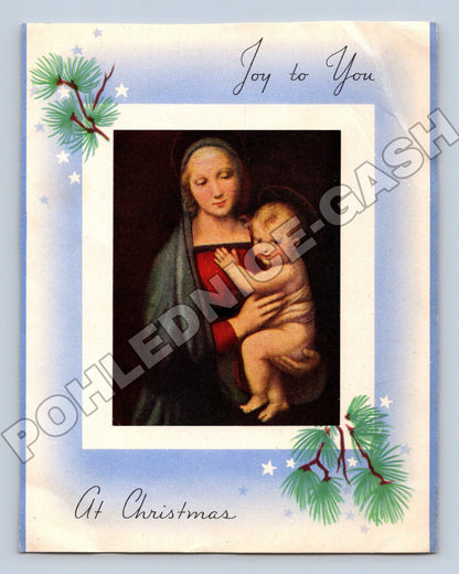 Pohlednice Vánoční Madona s dítětem (M36362)