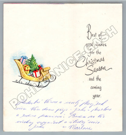 Pohlednice Santa Claus se soby a dárky Vánoce (M36371)