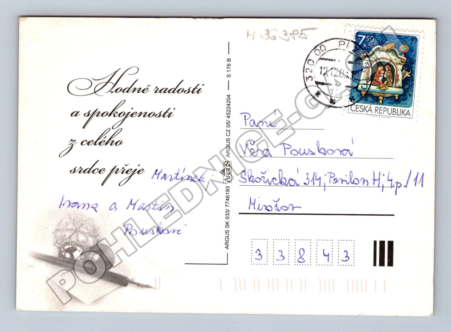 Pohlednice Vánoční sněhuláci a přání 2003 (M36385)