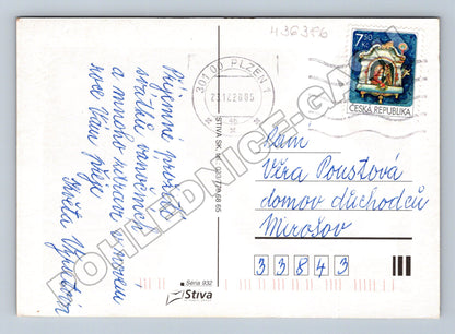 Pohlednice vánoční svíčky hvězdy 2005 (M36386)