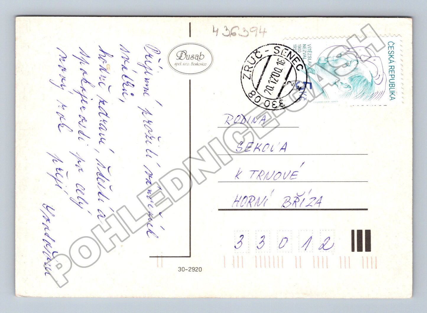 Pohlednice vánoční novoroční svíčky zvonky 2000 (M36394)