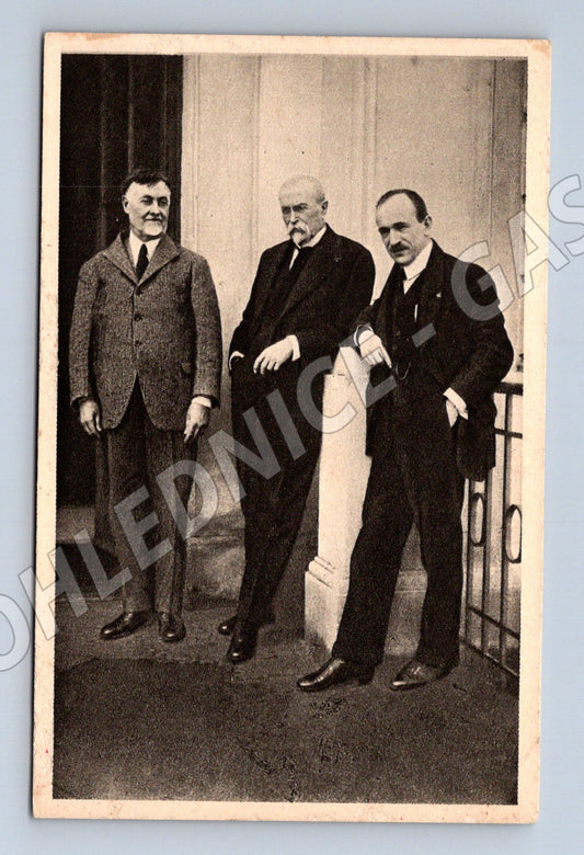 Pohlednice Masaryk Beneš Crane Lány 1923 (M3640)