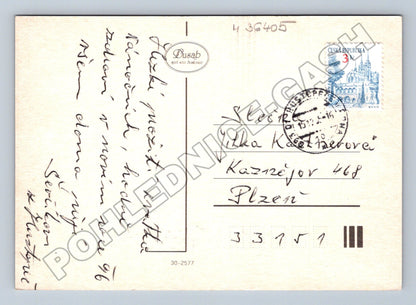 Pohlednice Vánoce zimní krajina s kočárem 1996 (M36405)