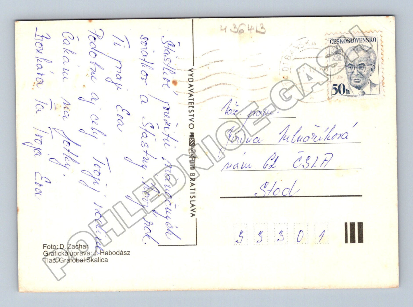 Pohlednice Vánoce motiv okno 1980 (M36413)