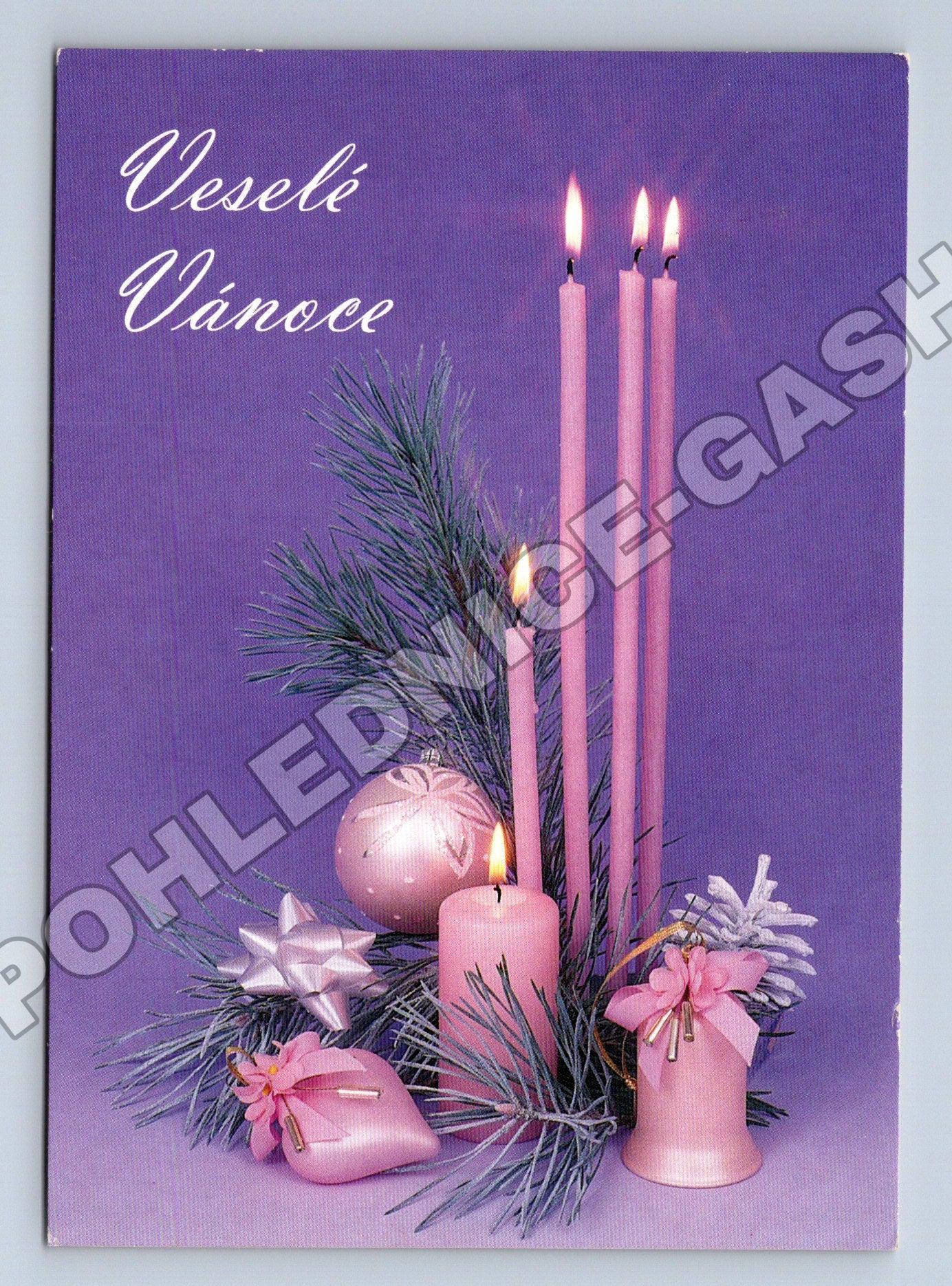 Pohlednice Vánoční svícen se svíčkami a větvemi 1998 (M36430)