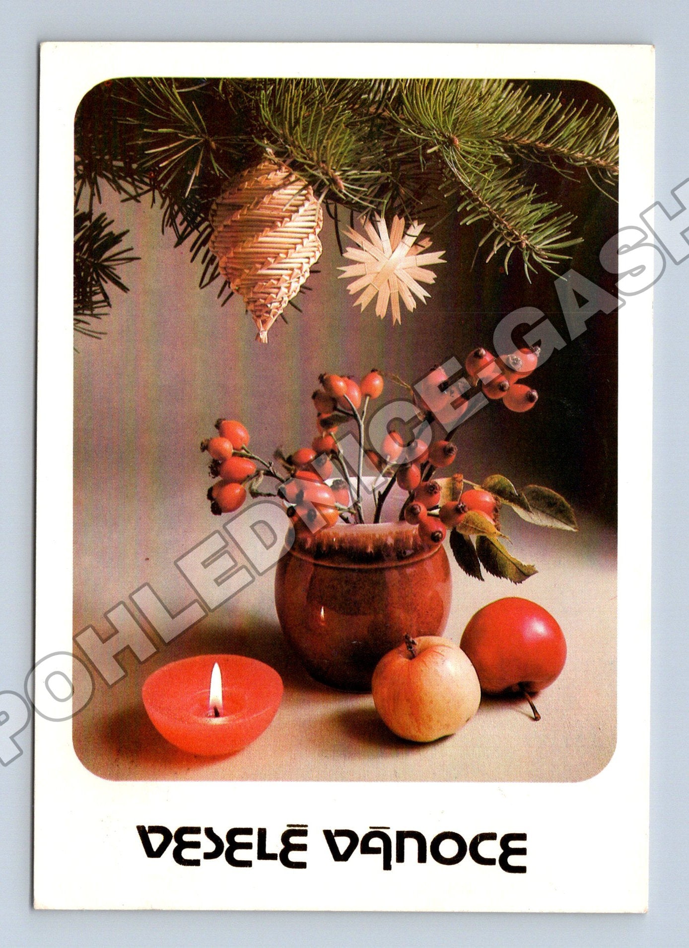 Pohlednice Veselé Vánoce zátiší 1985 (M36433)