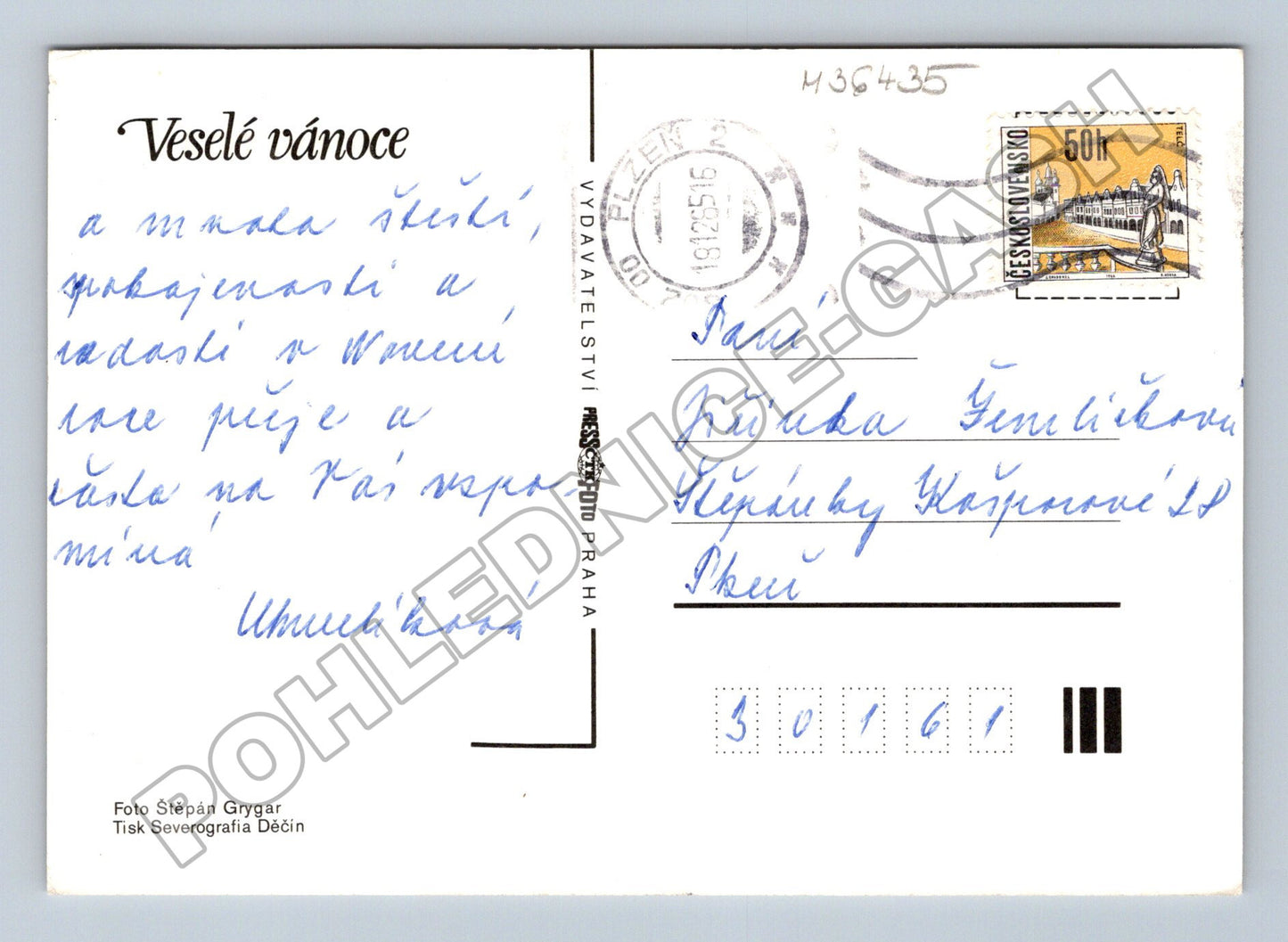 Pohlednice vánoční zátiší koník ořechy (M36435)