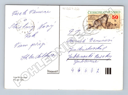 Pohlednice vánoční svíčka baňky 1989 (M36436)