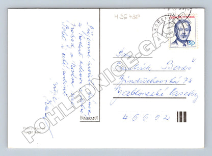Pohlednice vánoční motiv svíčky a ozdoby 1975 (M36438)