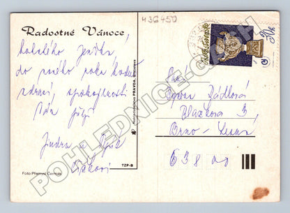 Pohlednice vánoční motiv ovoce svícen (M36450)