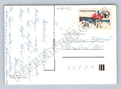 Pohlednice Vánoce svíčka ořechy 1980 (M36453)