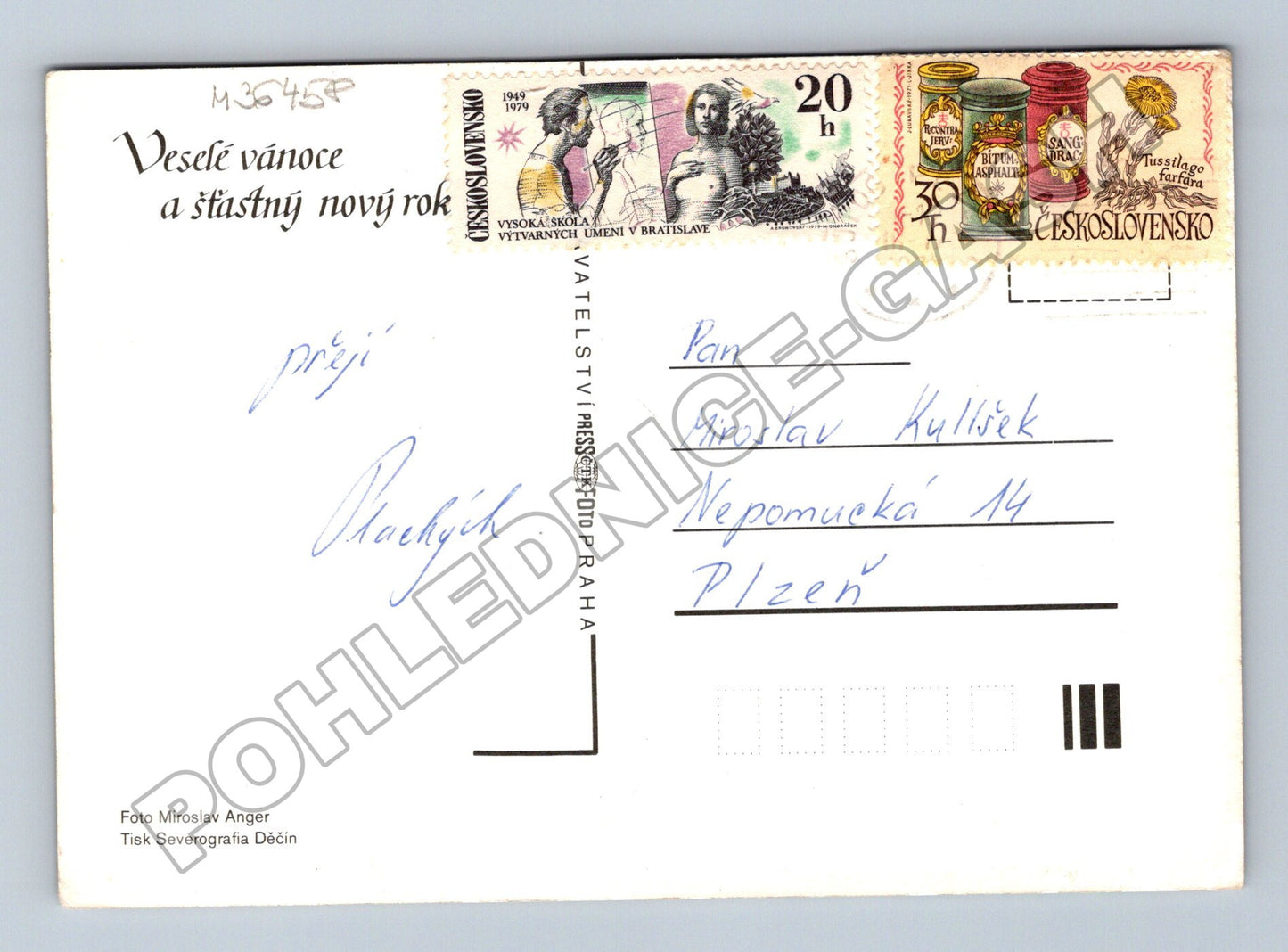 Pohlednice vánoční motiv 1979 (M36458)