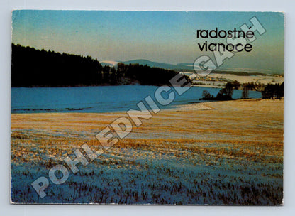 Pohlednice zimní krajina Radostné Vánoce 1962 (M36468)