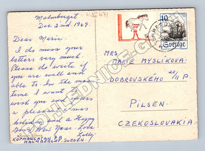 Pohlednice Švédsko Vánoční svíčky 1969 (M36471)