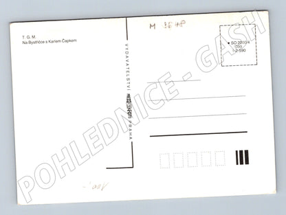 Pohlednice Masaryk a Karel Čapek Bystřička (M3648)