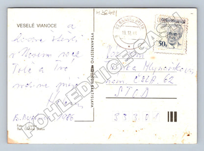 Pohlednice Slovensko vánoční motiv 1986 (M36481)