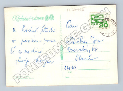 Pohlednice vánoční svícen ozdoba 1970 (M36485)