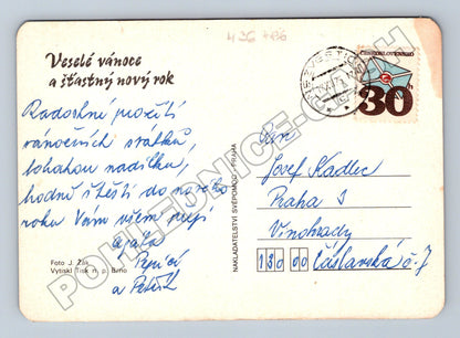 Pohlednice Vánoční zátiší prskavka 1975 (M36486)