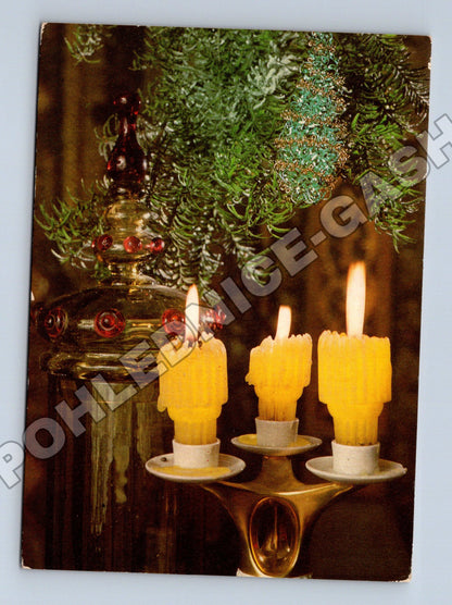 Pohlednice Vánoční svíčky a jehličí (M36487)