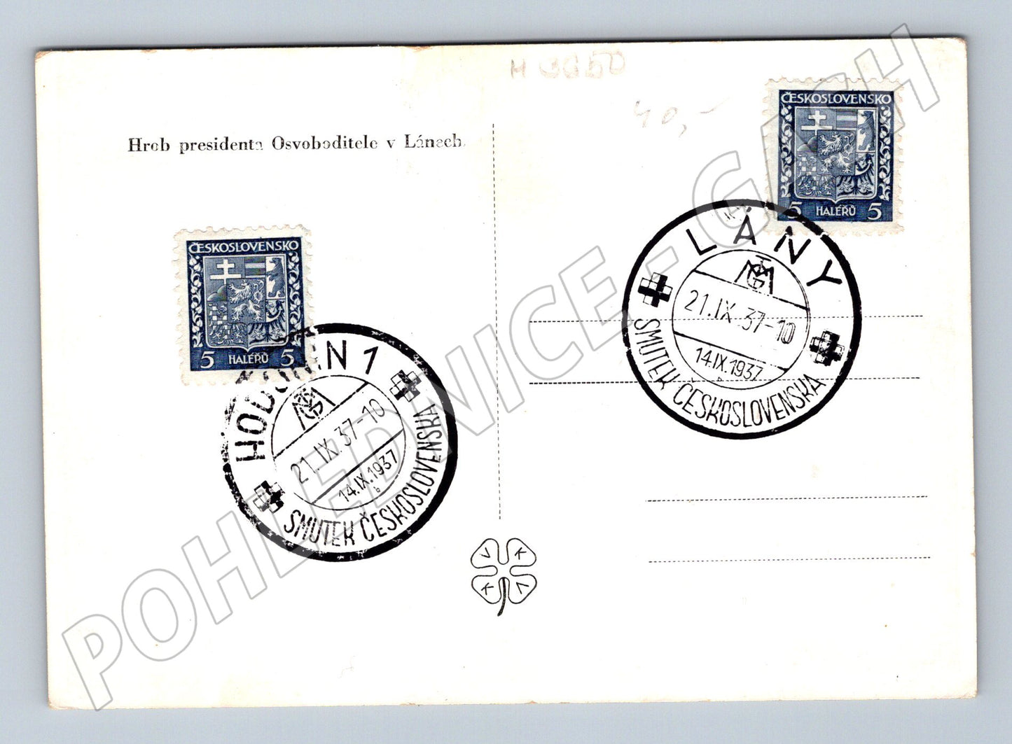 Pohlednice Hrob Osvoboditele Lány 1937 (M3650)