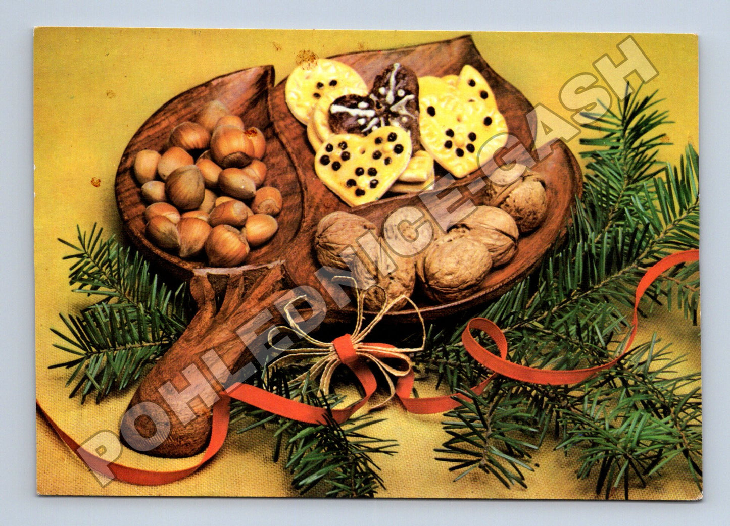 Pohlednice Vánoční zátiší s ořechy a cukrovím 1978 (M36520)