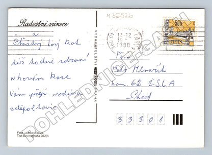Pohlednice Vánoční zátiší s ořechy 1988 (M36526)