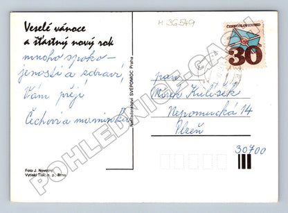 Pohlednice Vánoční ozdoby svíčka 1973 (M36549)