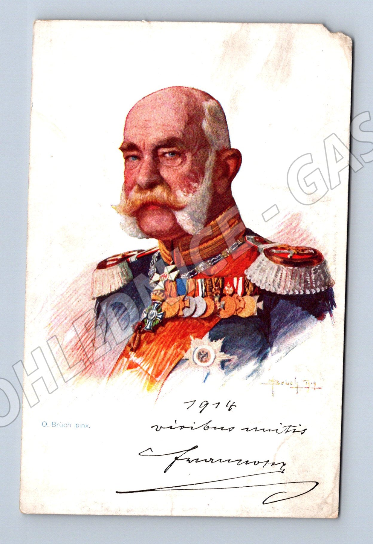 Pohlednice František Josef I kolor podpis (M3655)