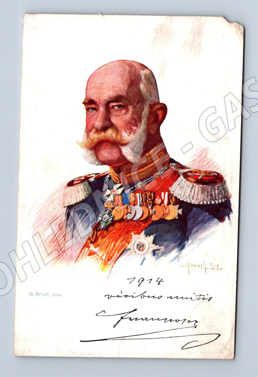 Pohlednice František Josef I kolor podpis (M3655)