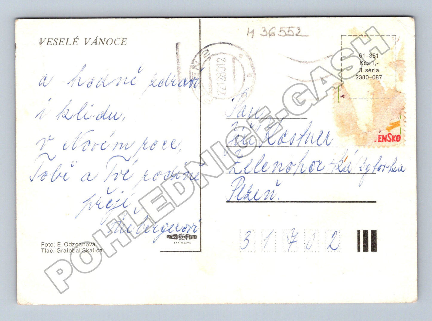 Pohlednice Vánoční zátiší 1980 (M36552)