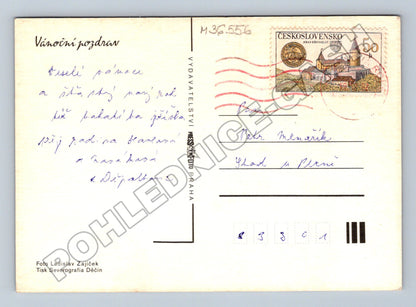Pohlednice Vánoční pozdrav s ozdobami (M36556)
