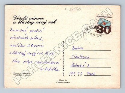 Pohlednice Novoroční motiv s ovocem a pohárem 1949 (M36560)