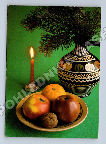 Pohlednice vánoční zátiší 1973 (M36567)